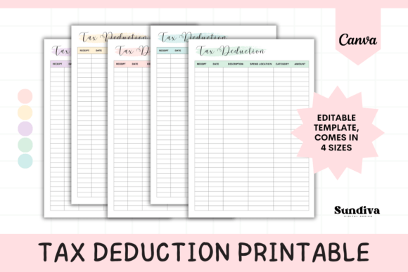 Tax Deduction Tracker Canva Template 4