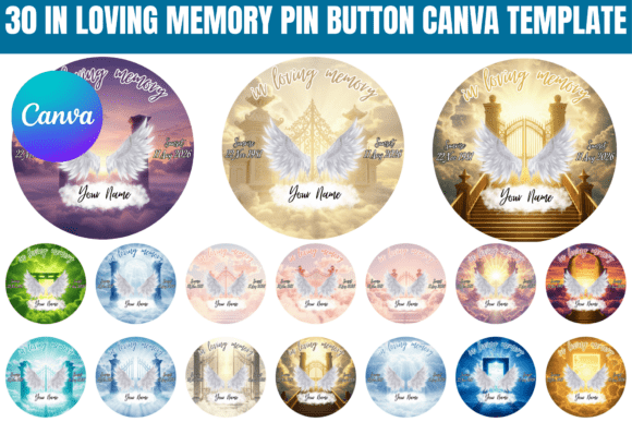 30 in Loving Memory Pin Button Template