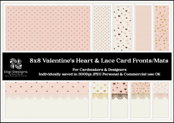 8x8 Valentines Hearts Card Fronts 1-10