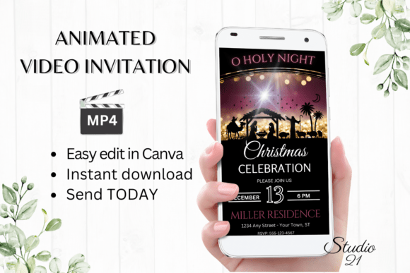 Animated Christmas Holiday Invitation