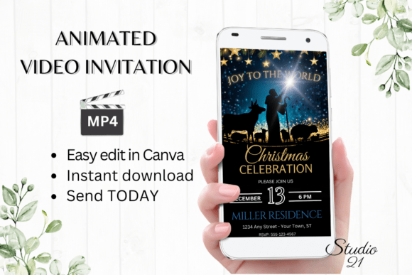 Animated Christmas Holiday Invitation