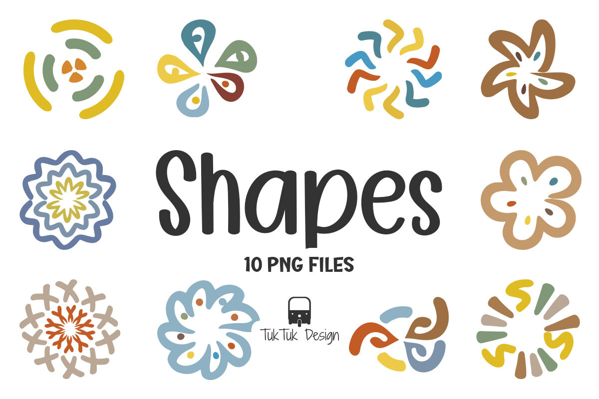 Boho Art Shapes, Decorative Element Png