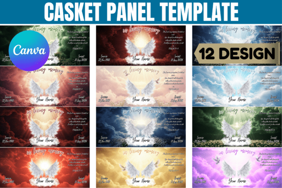 Casket Panel Template, Green Casket Pane