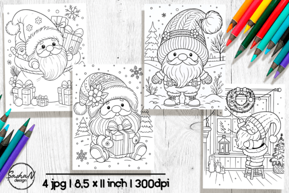 Christmas Gnome Coloring Pages