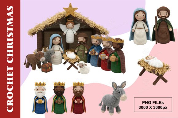 Cute Christmas Nativity Clipart Set
