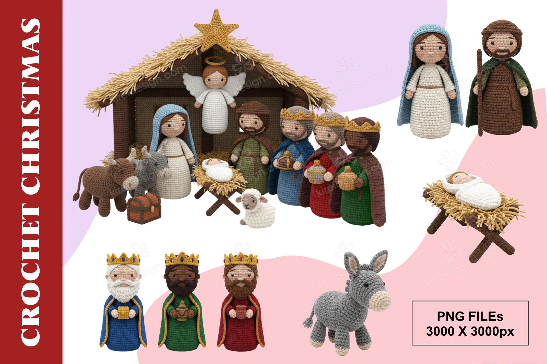 Cute Christmas Nativity Clipart Set