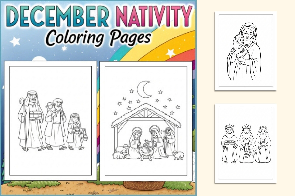 December Nativity Coloring Pages