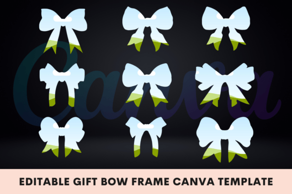 Editable Gift Bow Frame CANVA Template