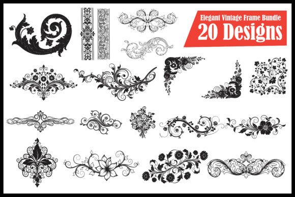 Elegant Vintage Floral Frame Bundle
