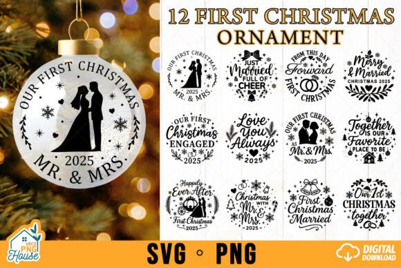 First Christmas Ornament SVG PNG Bundle