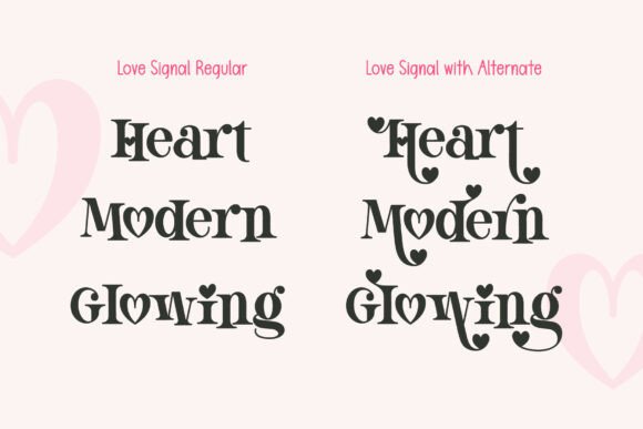 Love Signal Font PNG with transparent background - Preview 1