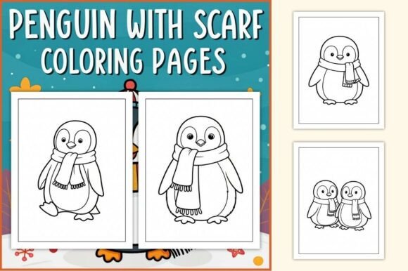 Penguin with Scarf Coloring Pages
