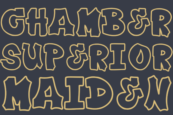 Plump Outline Font PNG with transparent background - Preview 1