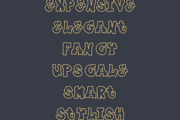 Plump Outline Font PNG with transparent background - Preview 2