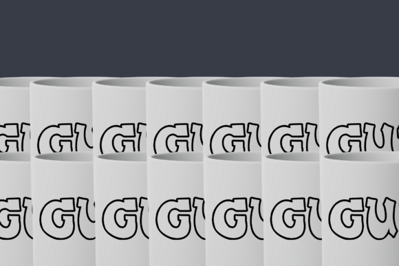 Plump Outline Font PNG with transparent background - Preview 4