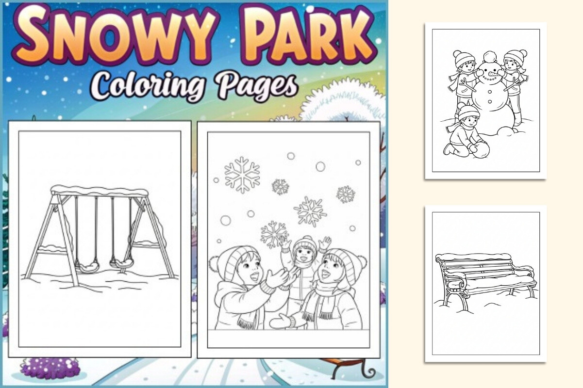 Snowy Park Coloring Pages