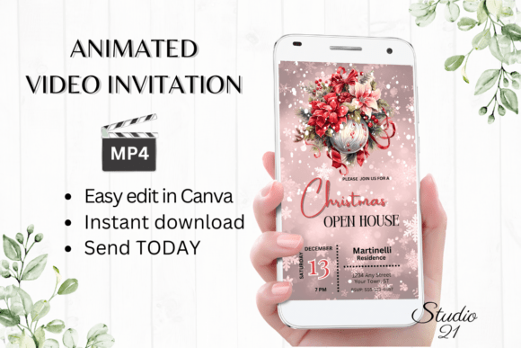 Animated Christmas Holiday Invitation