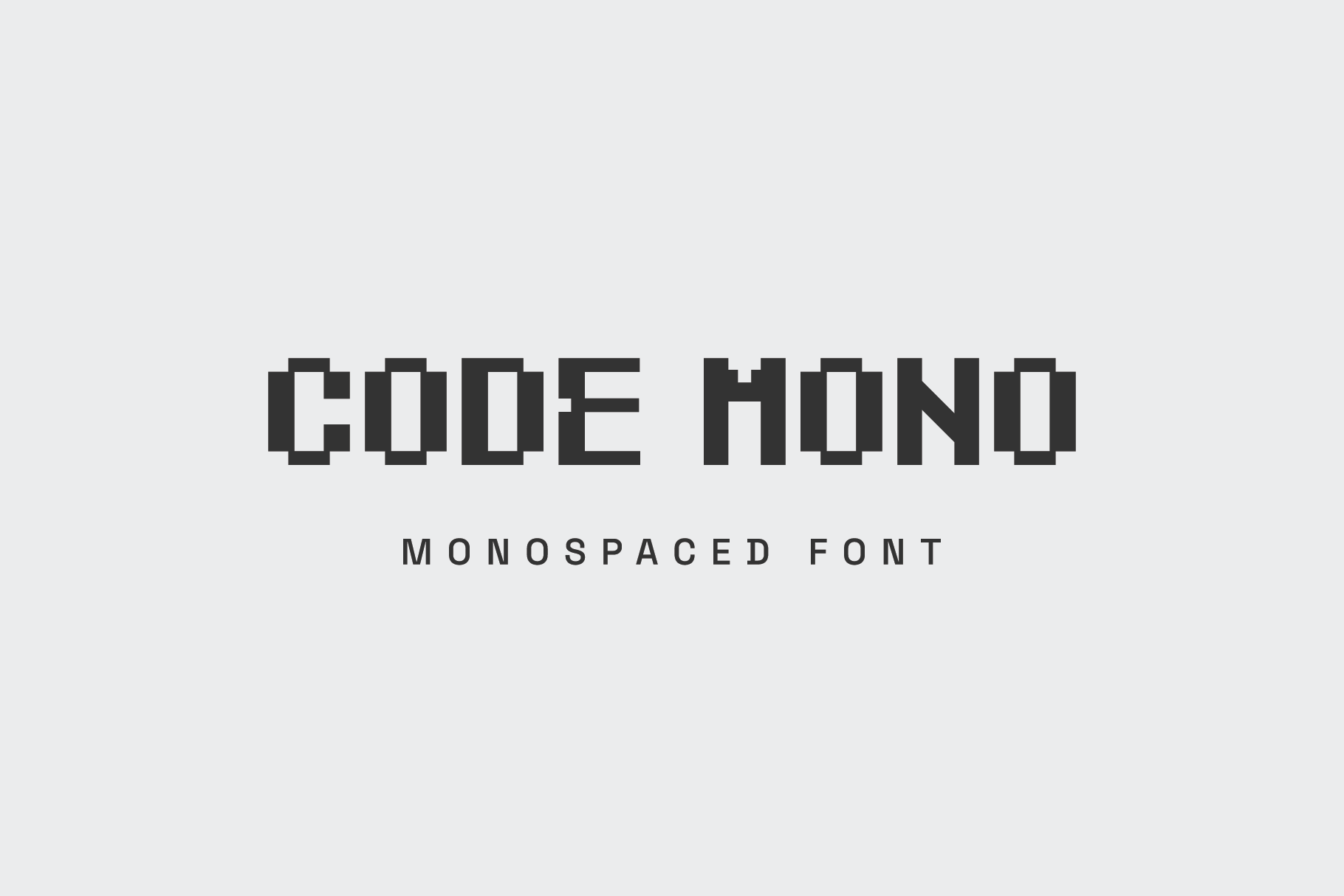 Sample of the Code Mono pixel display font