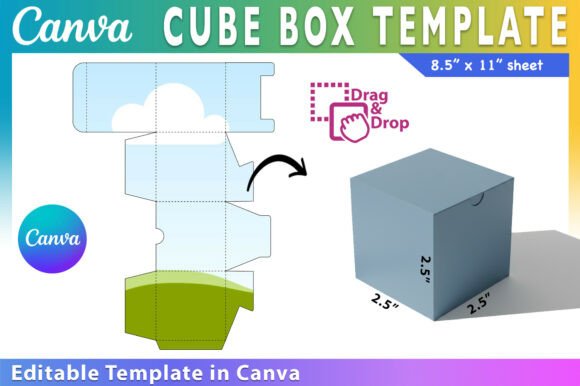 Cube Box Template, Canva Editable Box Graphic Canva By PixelTemplix