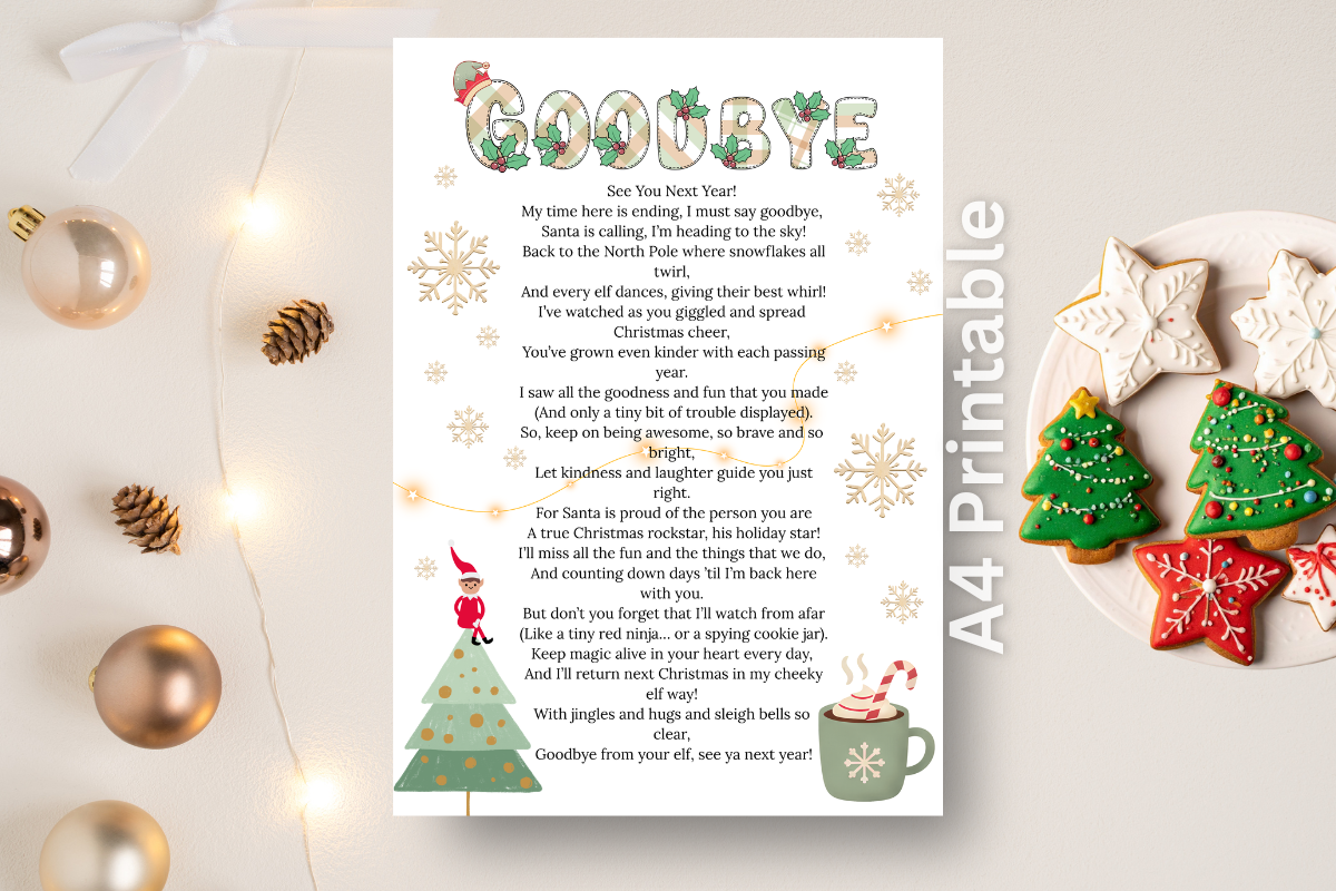 Elf on the Shelf Goodbye Letter