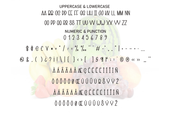 Fresh Fruit Font PNG with transparent background - Preview 6