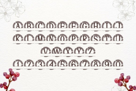Lumille Split Monogram Font PNG with transparent background - Preview 1