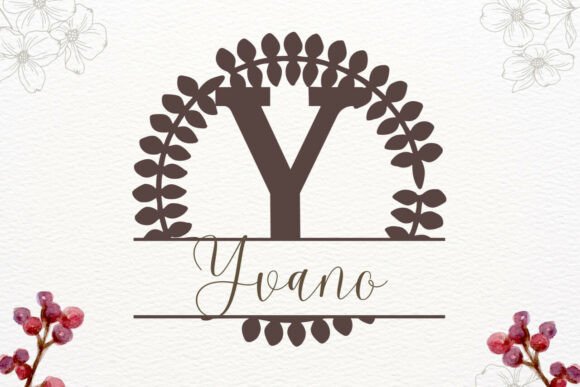 Lumille Split Monogram Font PNG with transparent background - Preview 2