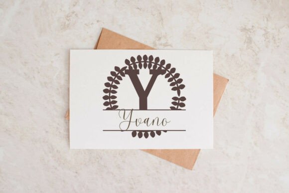 Lumille Split Monogram Font PNG with transparent background - Preview 3