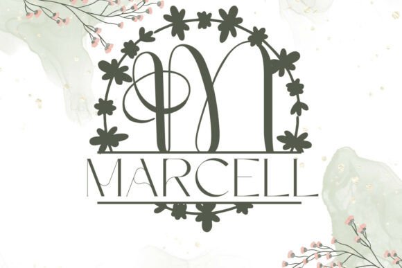 Monoluxe Split Monogram Font PNG with transparent background - Preview 1