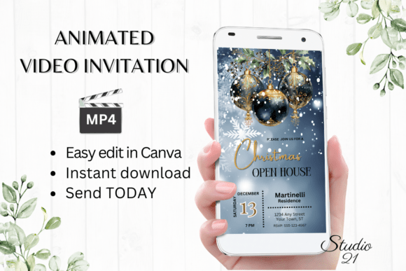Open House Christmas Holiday Invitation