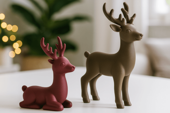 Minimalist Reindeer Figurines Set - 3D Printable STL Files - Image 2