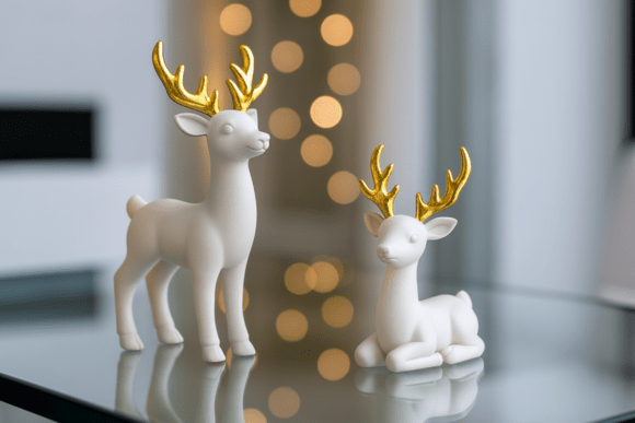 Minimalist Reindeer Figurines Set - 3D Printable STL Files - Image 3