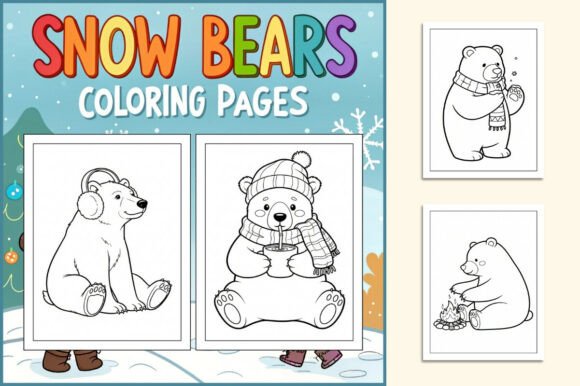 Snow Bears Coloring Pages for Kids