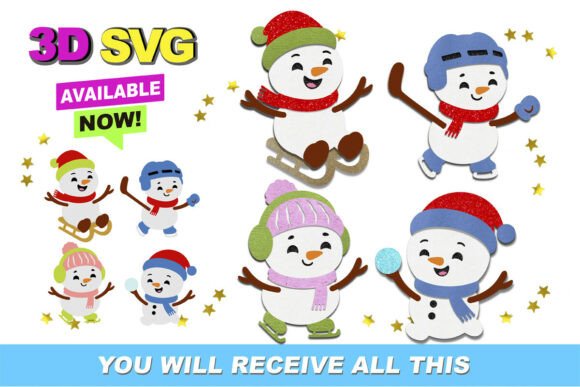 Snowman 3D SVG Christmas 3D SVG Craft By Claudia Atencio