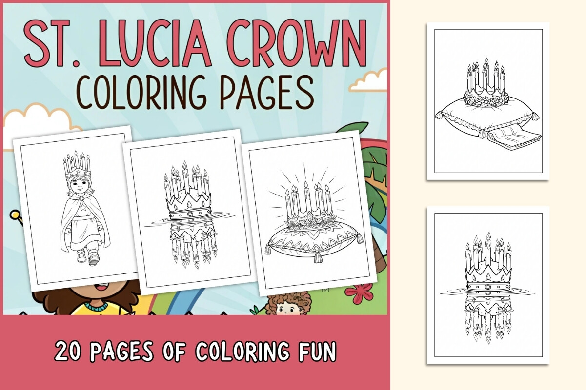 St. Lucia Crown Coloring Pages