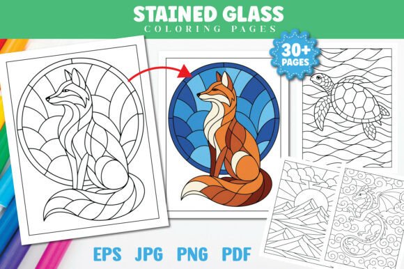 Stained Glass Coloring Pages for Adults