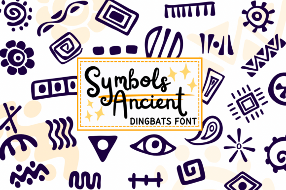 Symbols Ancient Dingbats Font By PraewDesigns
