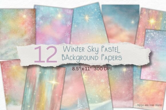 Winter Sky Pastel Background Papers