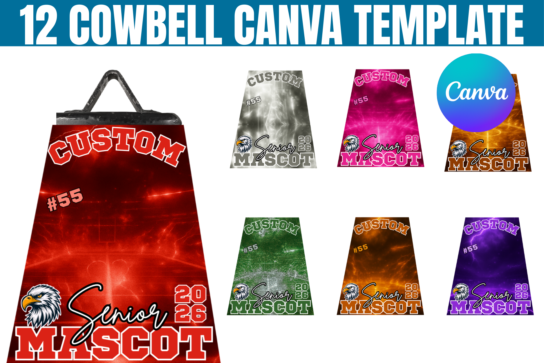 12 Cowbell Canva Editable Template