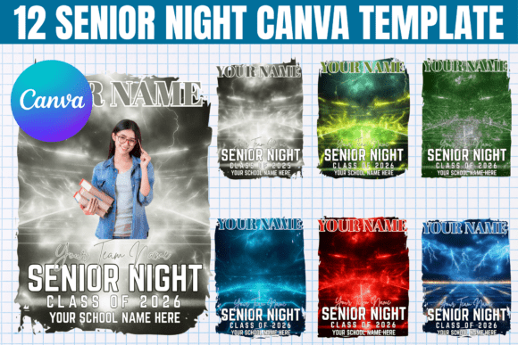 12 Senior Night Canva Editable Template