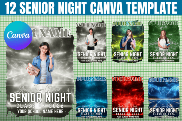 12 Senior Night Canva Editable Template