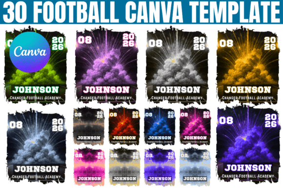 30 Football Canva Editable Template