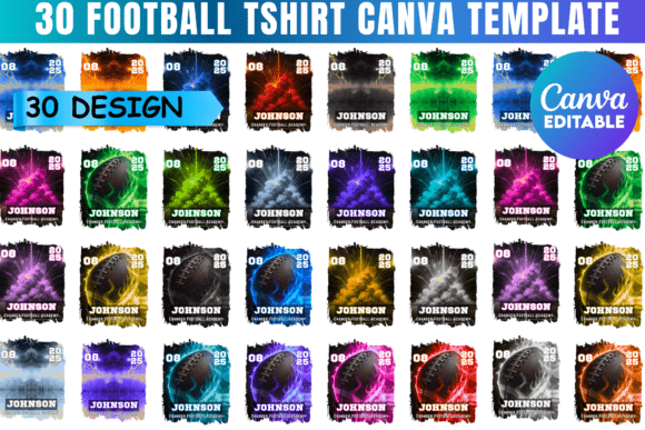 30 Football Canva Editable Template