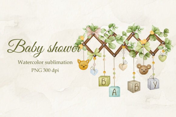 Baby Shower Sublimation. Boho Nursery.