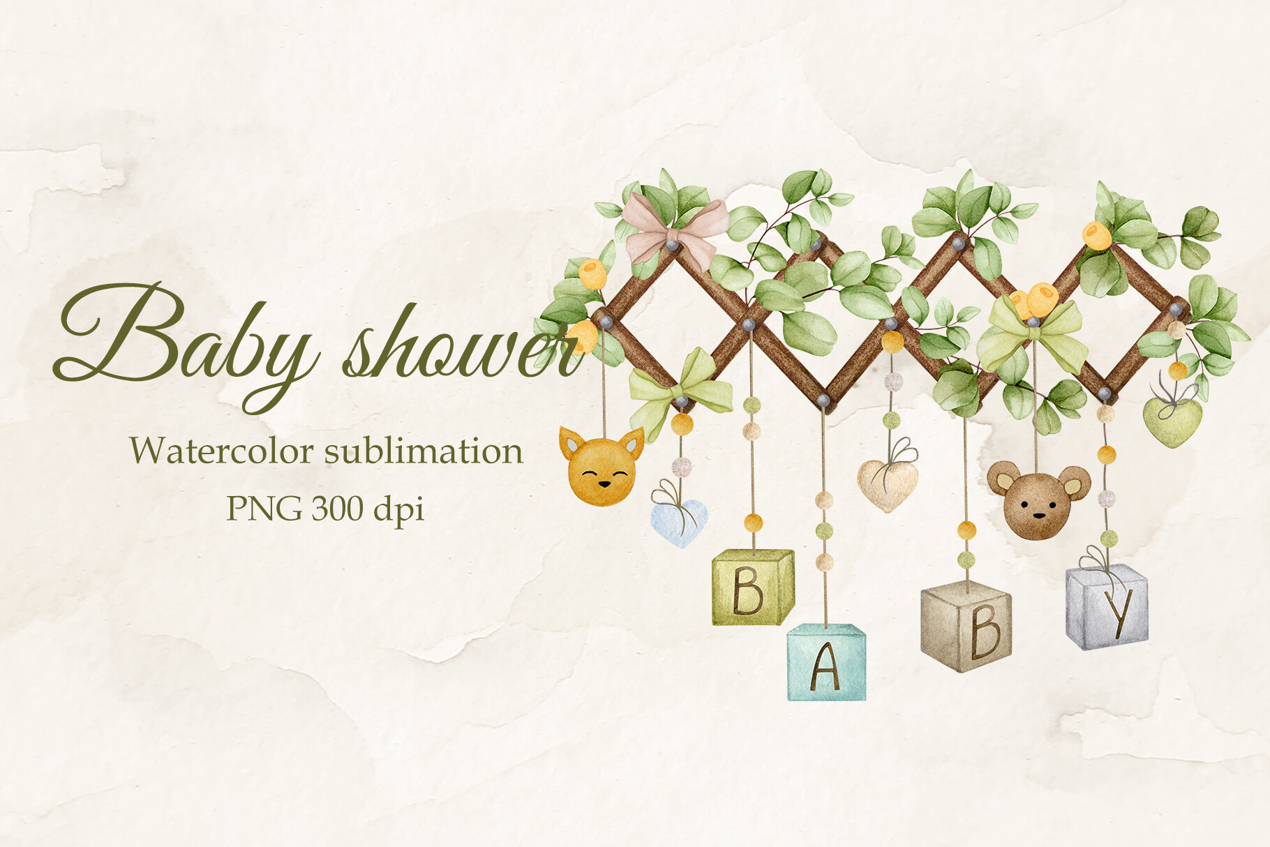 Baby Shower Sublimation. Boho Nursery.