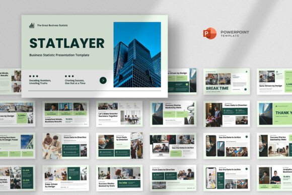Preview of Business Statistic Powerpoint Template business report presentation template