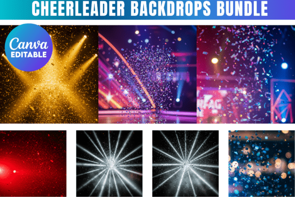 Cheerleader Backdrops Bundle Template