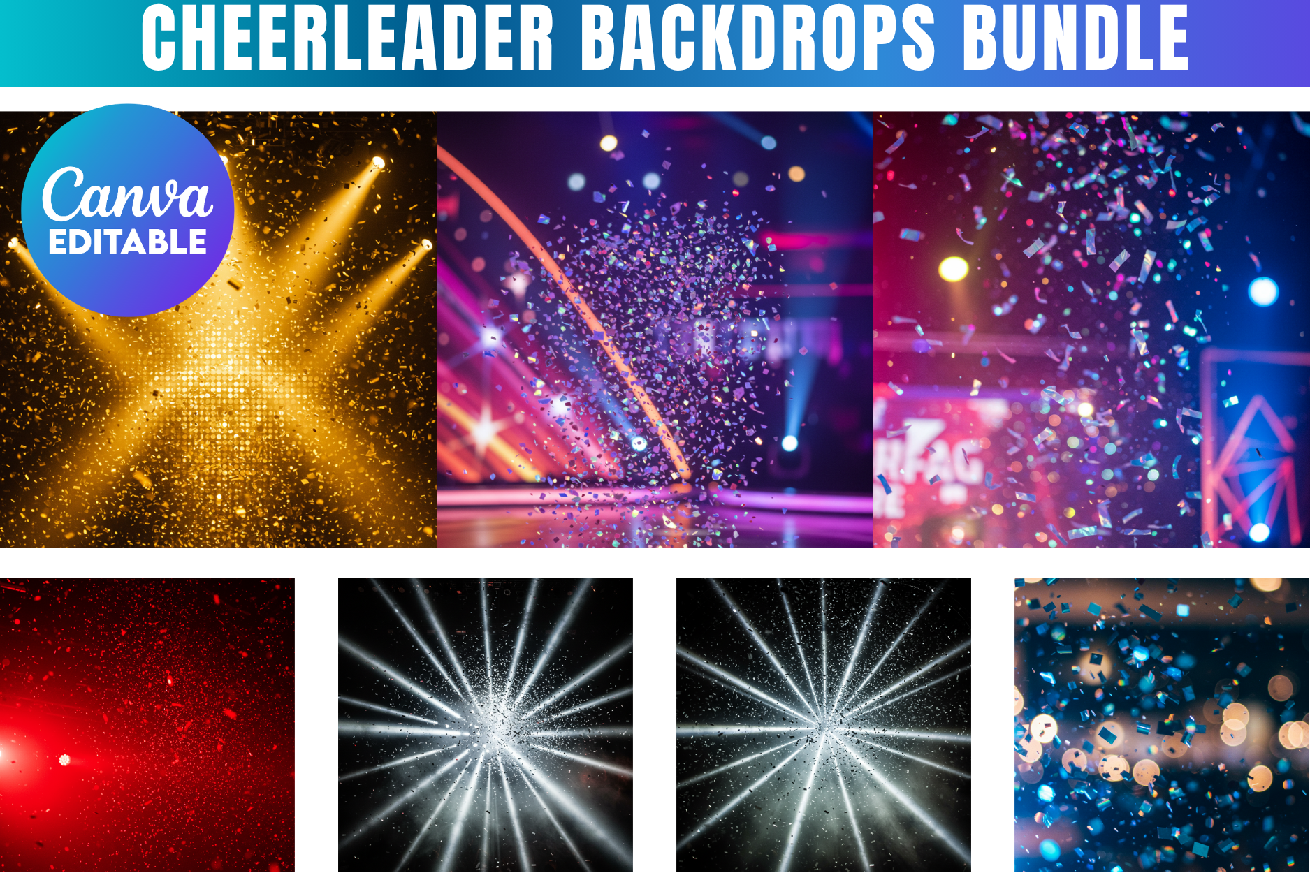 Cheerleader Backdrops Bundle Template