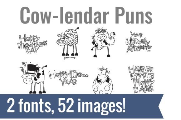Cow-lendar Dingbats Font - Preview 1