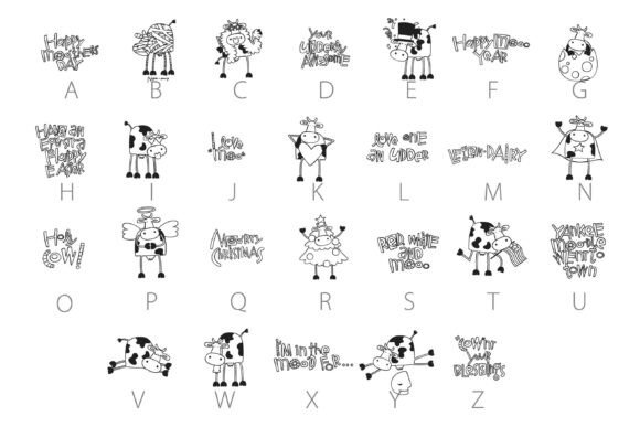 Cow-lendar Dingbats Font - Preview 2
